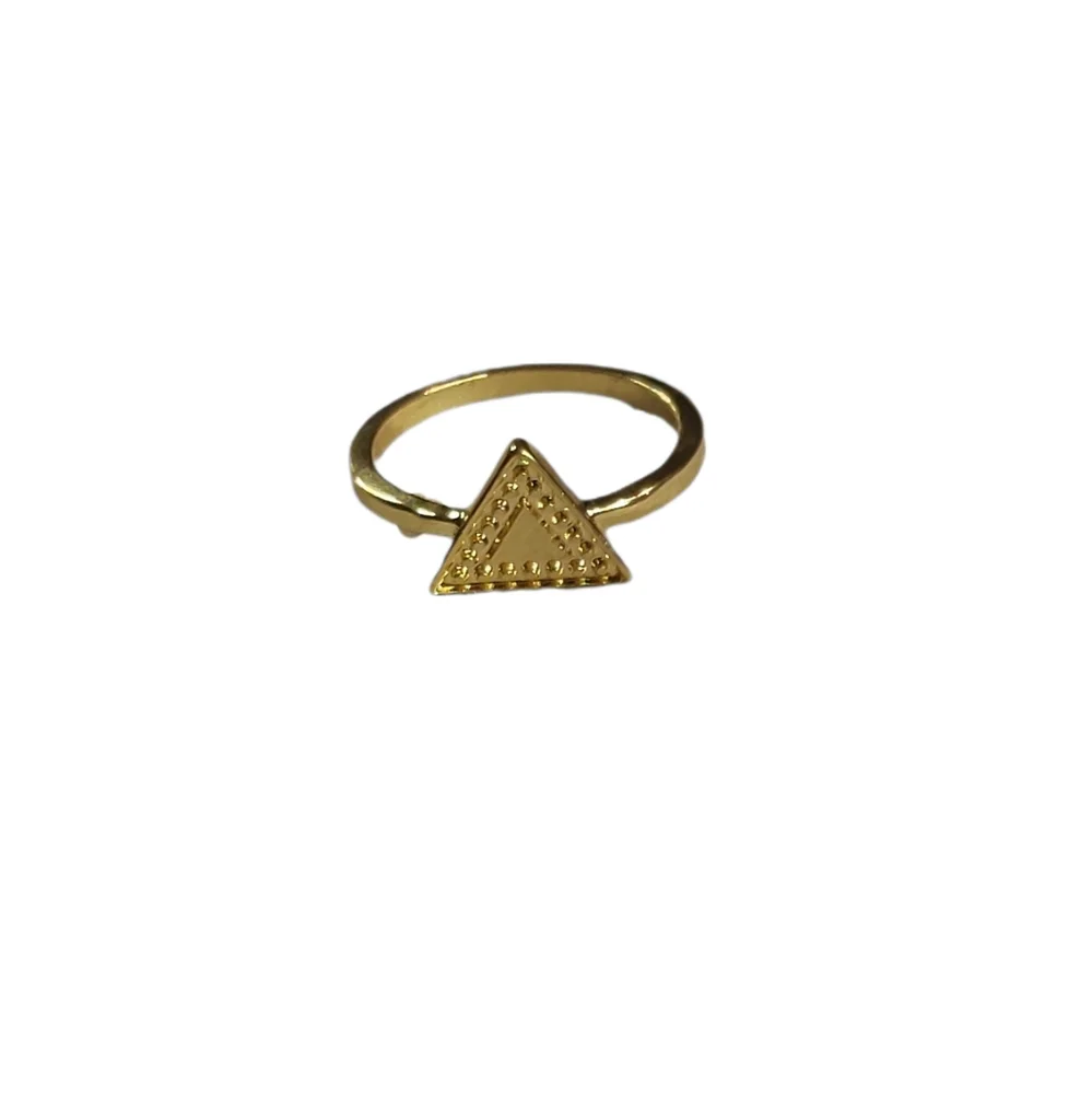 Gold-Tone Triangle Ring Size 5 New without Tags NWOT
